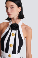 Backless Knit Dress With Rose Detail | Dress In Beauty Backless Knit Dress With Rose Detail | Dress In Beauty