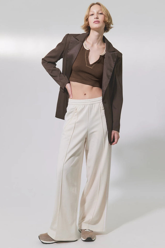 Notched Neck Cap Sleeve Cropped Tee | Dress In Beauty Notched Neck Cap Sleeve Cropped Tee | Dress In Beauty