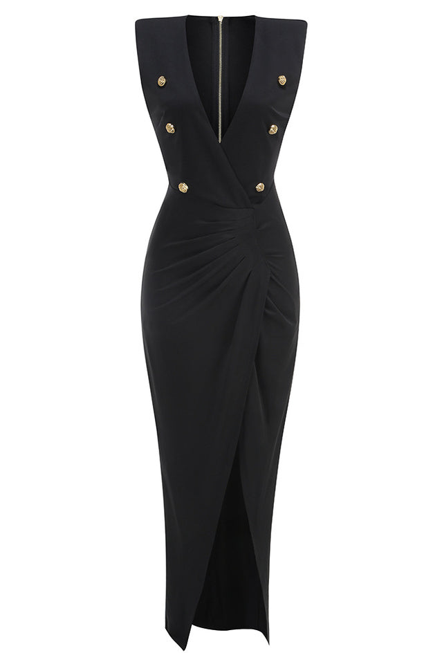 Button Detail Draped Maxi Dress | Dress In Beauty Button Detail Draped Maxi Dress | Dress In Beauty