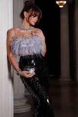 Aleyna Feather Top + Sequin Skirt Set | Dress In Beauty Aleyna Feather Top + Sequin Skirt Set | Dress In Beauty