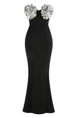 Strapless 3D Floral Maxi Dress | Dress In Beauty Strapless 3D Floral Maxi Dress | Dress In Beauty