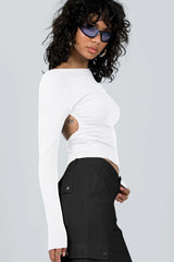 Backless Round Neck Long Sleeve Blouse | Dress In Beauty Backless Round Neck Long Sleeve Blouse | Dress In Beauty