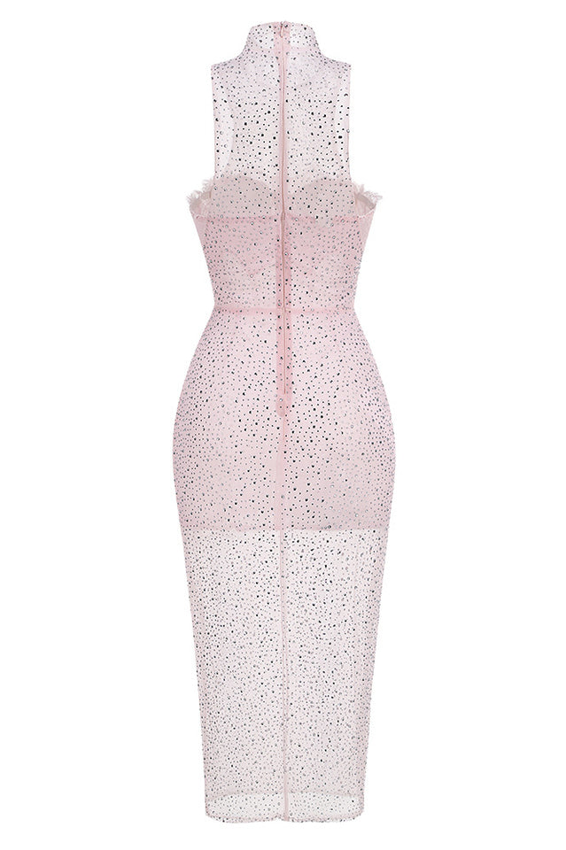 Brenden Pink Crystal Lace Midi Dress | Dress In Beauty Brenden Pink Crystal Lace Midi Dress | Dress In Beauty