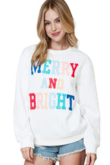 Merry & Bright Quilted Sweatshirt | Dress In Beauty Merry & Bright Quilted Sweatshirt | Dress In Beauty