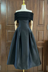 Vivian Off Shoulder Flare Satin Midi Dress Vivian Off Shoulder Flare Satin Midi Dress