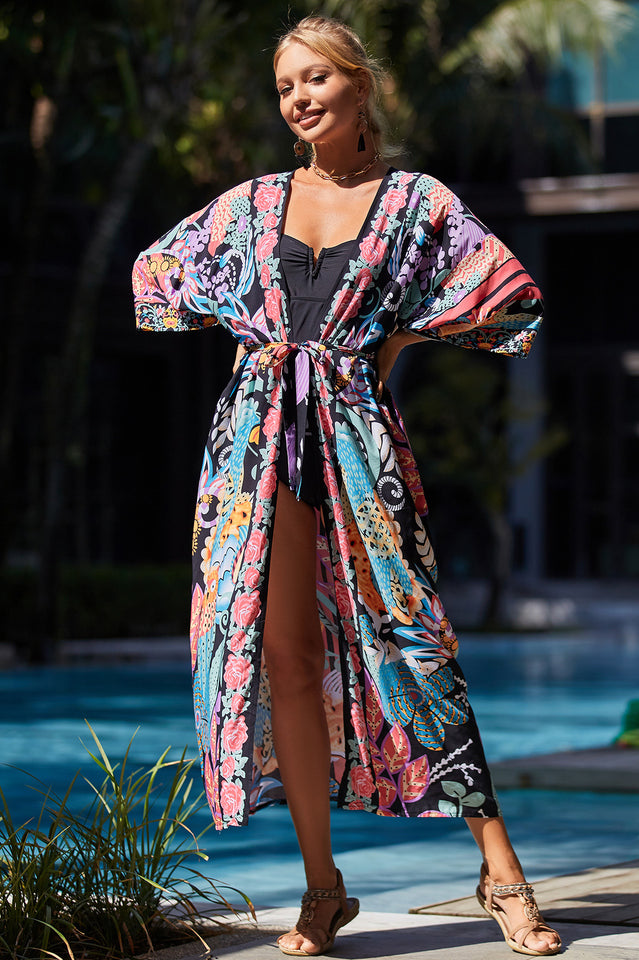 Tie Dye Belt Kimono Blouse (15 Colors) | Dress In Beauty Tie Dye Belt Kimono Blouse (15 Colors) | Dress In Beauty