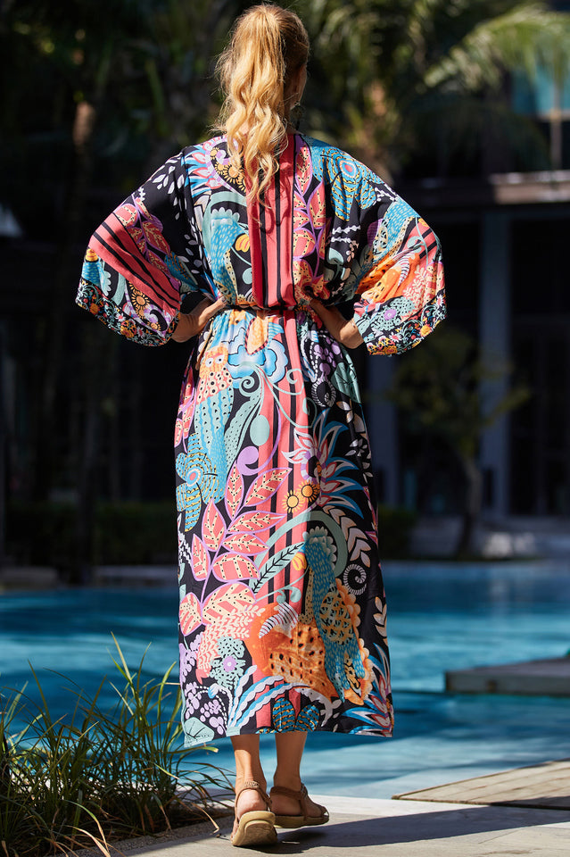 Tie Dye Belt Kimono Blouse (15 Colors) | Dress In Beauty Tie Dye Belt Kimono Blouse (15 Colors) | Dress In Beauty