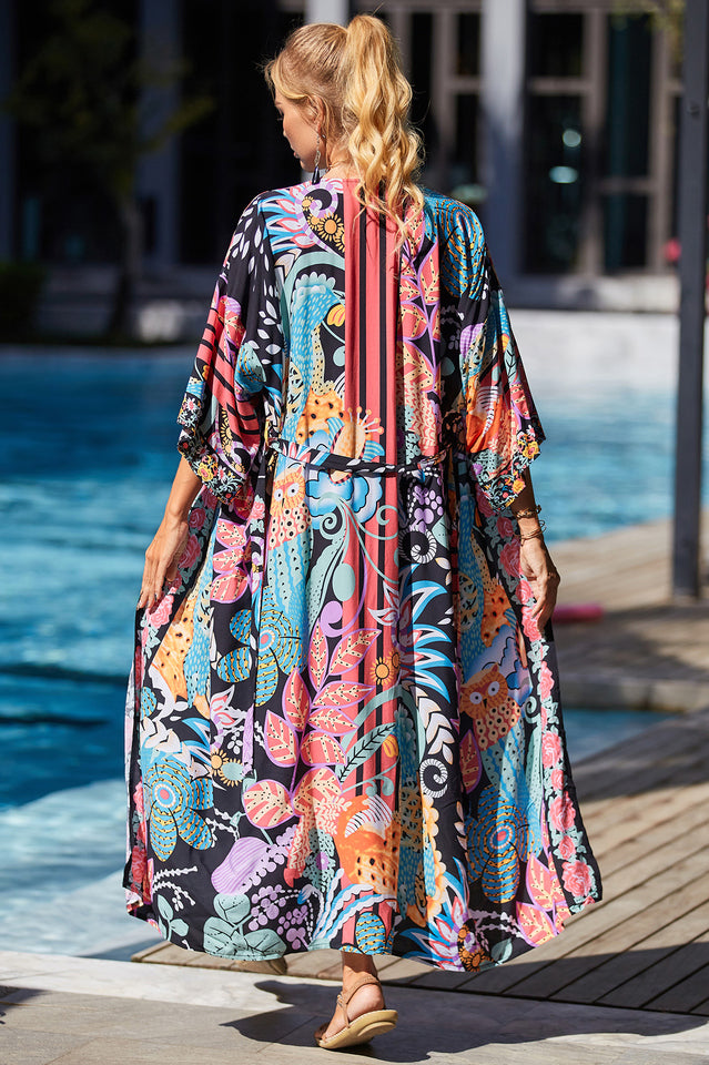 Tie Dye Belt Kimono Blouse (15 Colors) | Dress In Beauty Tie Dye Belt Kimono Blouse (15 Colors) | Dress In Beauty