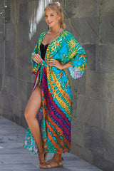 Tie Dye Belt Kimono Blouse (15 Colors) | Dress In Beauty Tie Dye Belt Kimono Blouse (15 Colors) | Dress In Beauty