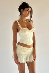 Amelia Corset Lace Up Ruffle Skirt Set | Dress In Beauty Amelia Corset Lace Up Ruffle Skirt Set | Dress In Beauty