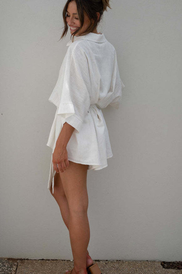 Loose Sleeve Tie Waist Romper | Dress In Beauty Loose Sleeve Tie Waist Romper | Dress In Beauty