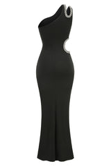 One Shoulder Crystal Chain Detail Dress | Dress In Beauty One Shoulder Crystal Chain Detail Dress | Dress In Beauty