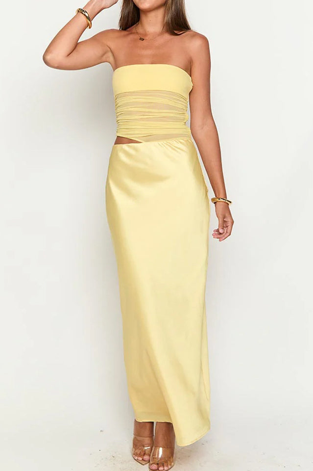 Elinor Yellow Satin Maxi Dress | Dress In Beauty Elinor Yellow Satin Maxi Dress | Dress In Beauty
