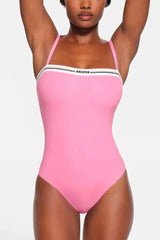 Logo Straight Neck Bodysuit | Dress In Beauty Logo Straight Neck Bodysuit | Dress In Beauty