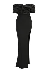 Presley Crepe Ruffle Shoulder Gown Dress | Dress In Beauty Presley Crepe Ruffle Shoulder Gown Dress | Dress In Beauty