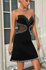 Strapless Pearl Mesh Mini Dress | Dress In Beauty Strapless Pearl Mesh Mini Dress | Dress In Beauty