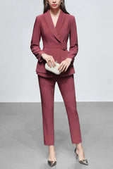 Lace Up Belt Waist Blazer Pants Suit | Dress In Beauty Lace Up Belt Waist Blazer Pants Suit | Dress In Beauty