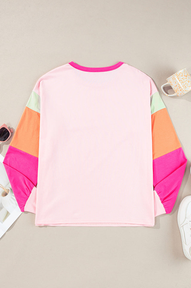 Colorblock Patchwork Long Sleeve Loose Top | Dress In Beauty Colorblock Patchwork Long Sleeve Loose Top | Dress In Beauty