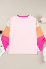 Colorblock Patchwork Long Sleeve Loose Top | Dress In Beauty Colorblock Patchwork Long Sleeve Loose Top | Dress In Beauty