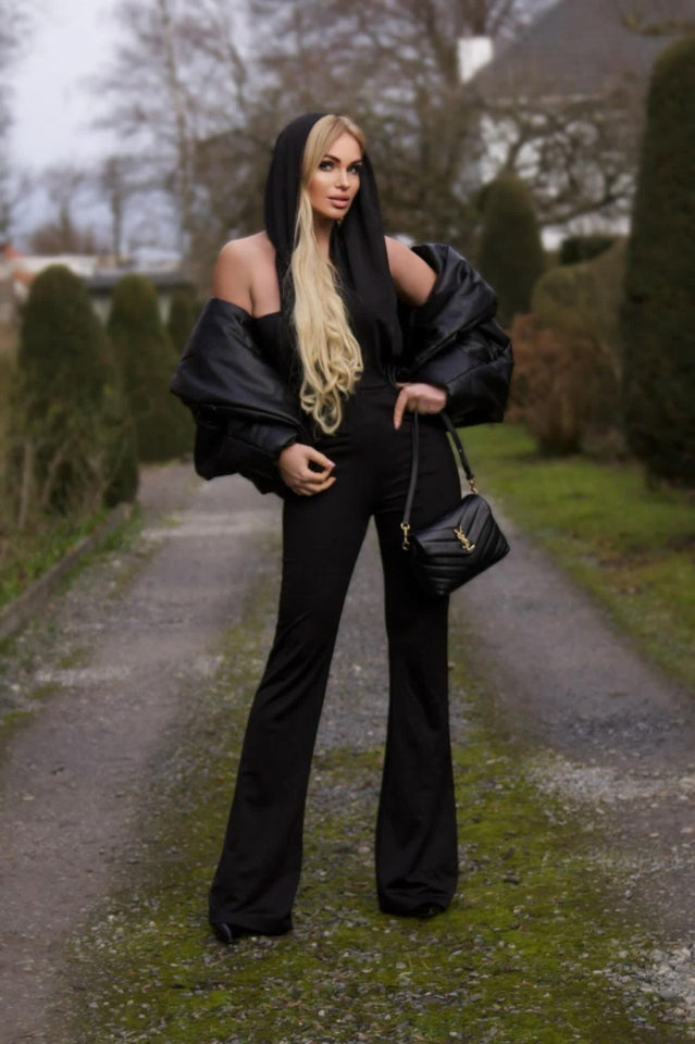 Backless Hooded Jumpsuit With Slip Pockets | Dress In Beauty Backless Hooded Jumpsuit With Slip Pockets | Dress In Beauty