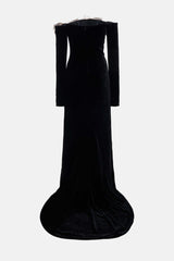 Duchesse Bows Off Shoulder Velvet Gown | Dress In Beauty Duchesse Bows Off Shoulder Velvet Gown | Dress In Beauty