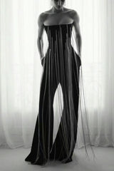 Evelyn Crystal Chain Detail Strapless Jumpsuit | Dress In Beauty Evelyn Crystal Chain Detail Strapless Jumpsuit | Dress In Beauty