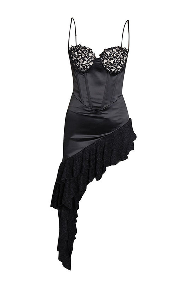 Zaira Coral Lace Satin Corset Dress | Dress In Beauty Zaira Coral Lace Satin Corset Dress | Dress In Beauty