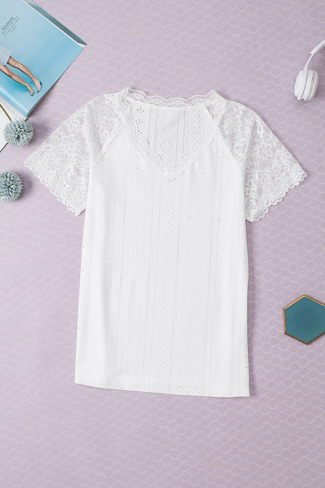 V Neck Shirt With Lace and Patterns | Dress In Beauty V Neck Shirt With Lace and Patterns | Dress In Beauty