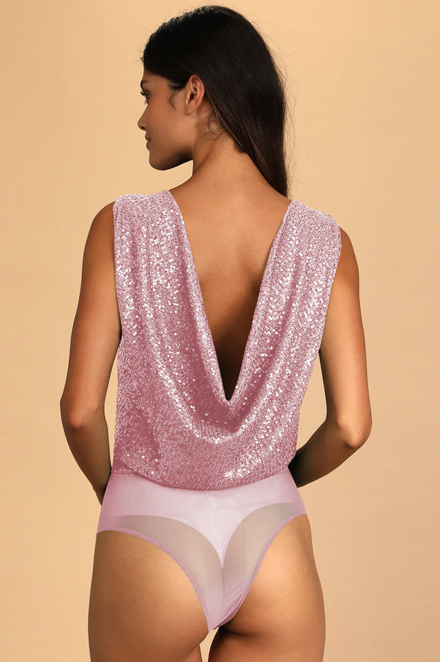 Evening Of Wonder Sequin Cowl Back Bodysuit | Dress In Beauty Evening Of Wonder Sequin Cowl Back Bodysuit | Dress In Beauty