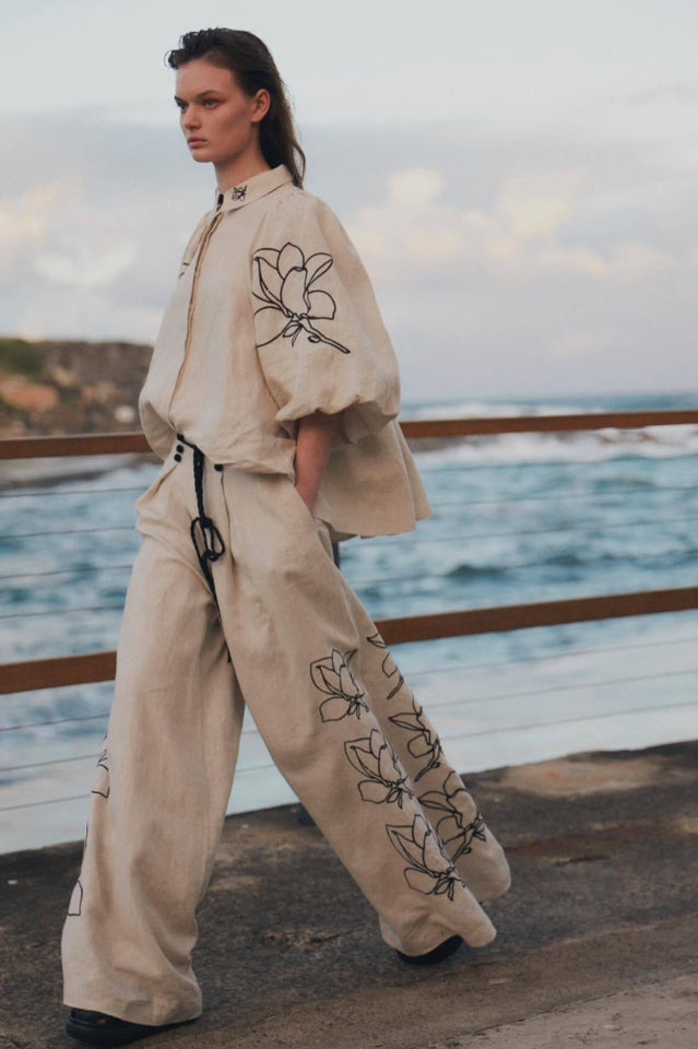 Lola Linen Embroidery Shirt + Pants Set | Dress In Beauty Lola Linen Embroidery Shirt + Pants Set | Dress In Beauty