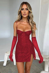 Georgia Shiny Dress With Gloves | Dress In Beauty Georgia Shiny Dress With Gloves | Dress In Beauty