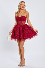 Strapless Corset Floral A Line Dress | Dress In Beauty Strapless Corset Floral A Line Dress | Dress In Beauty