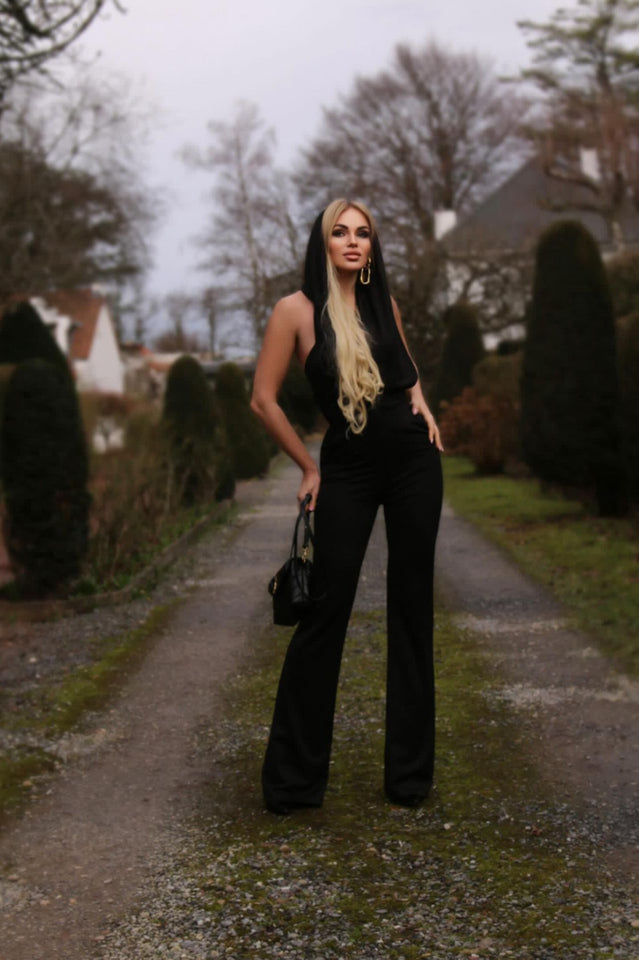 Backless Hooded Jumpsuit With Slip Pockets | Dress In Beauty Backless Hooded Jumpsuit With Slip Pockets | Dress In Beauty