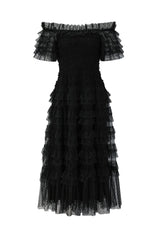 Off Shoulder Dotted Tulle Maxi Dress | Dress In Beauty Off Shoulder Dotted Tulle Maxi Dress | Dress In Beauty