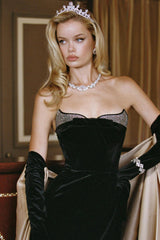 Strapless Embellished Maxi Velvet Dress | Dress In Beauty Strapless Embellished Maxi Velvet Dress | Dress In Beauty