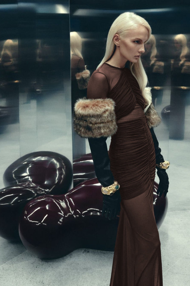 Long Sleeve Draped Mesh Maxi Dress | Dress In Beauty Long Sleeve Draped Mesh Maxi Dress | Dress In Beauty