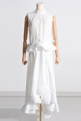 Ruffled Waist Halter Top + Maxi Skirt Set | Dress In Beauty Ruffled Waist Halter Top + Maxi Skirt Set | Dress In Beauty