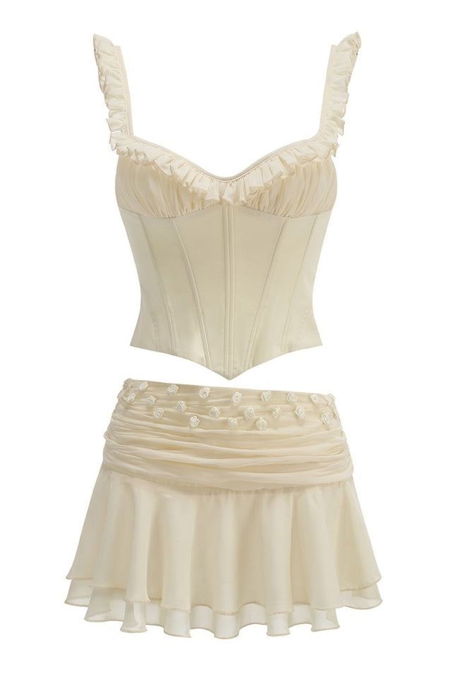 Amelia Corset Lace Up Ruffle Skirt Set | Dress In Beauty Amelia Corset Lace Up Ruffle Skirt Set | Dress In Beauty