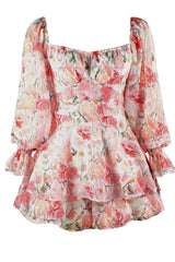 Flora Shirred Sleeves Romper | Dress In Beauty Flora Shirred Sleeves Romper | Dress In Beauty