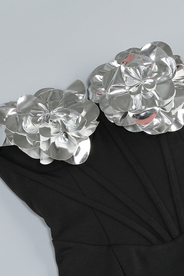 Strapless 3D Floral Maxi Dress | Dress In Beauty Strapless 3D Floral Maxi Dress | Dress In Beauty