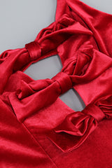 Baptiste Red Bow Velvet Maxi Dress | Dress In Beauty Baptiste Red Bow Velvet Maxi Dress | Dress In Beauty