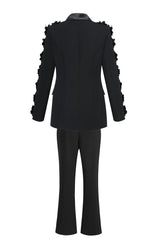 Leonie Flower Embellished Black Blazer | Dress In Beauty Leonie Flower Embellished Black Blazer | Dress In Beauty