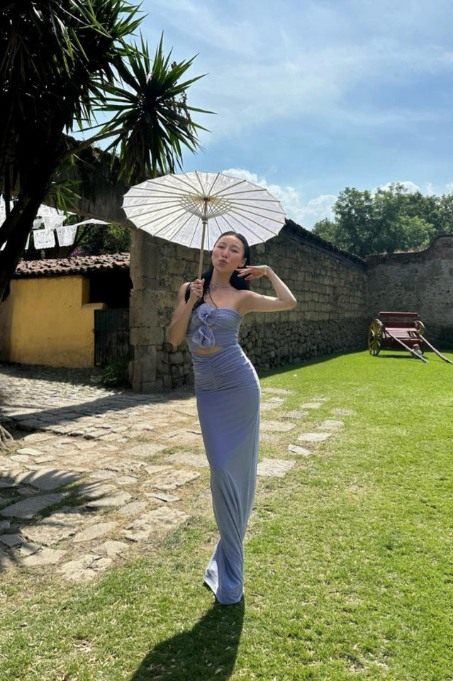 Adela Blue Strapless Cut Out Dress | Dress In Beauty Adela Blue Strapless Cut Out Dress | Dress In Beauty