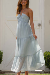 V-Neck Lace Up Beach Dress | Dress In Beauty V-Neck Lace Up Beach Dress | Dress In Beauty