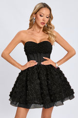 Strapless Corset Floral A Line Dress | Dress In Beauty Strapless Corset Floral A Line Dress | Dress In Beauty