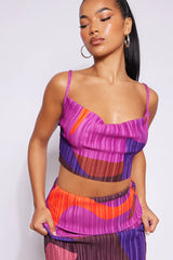 Plisse Strappy Cow Neck Top + Skirt Set | Dress In Beauty Plisse Strappy Cow Neck Top + Skirt Set | Dress In Beauty