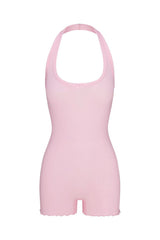 SKIMS Logo Pointelle Halter Onesie | Dress In Beauty SKIMS Logo Pointelle Halter Onesie | Dress In Beauty