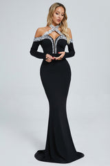 Halter Pearl Crystal-Trim Gown | Dress In Beauty Halter Pearl Crystal-Trim Gown | Dress In Beauty