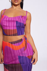 Plisse Strappy Cow Neck Top + Skirt Set | Dress In Beauty Plisse Strappy Cow Neck Top + Skirt Set | Dress In Beauty