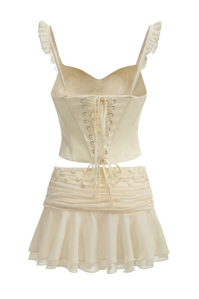 Amelia Corset Lace Up Ruffle Skirt Set | Dress In Beauty Amelia Corset Lace Up Ruffle Skirt Set | Dress In Beauty